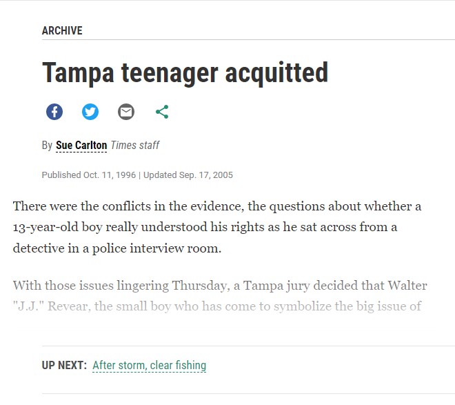Tampa teenager acquitted