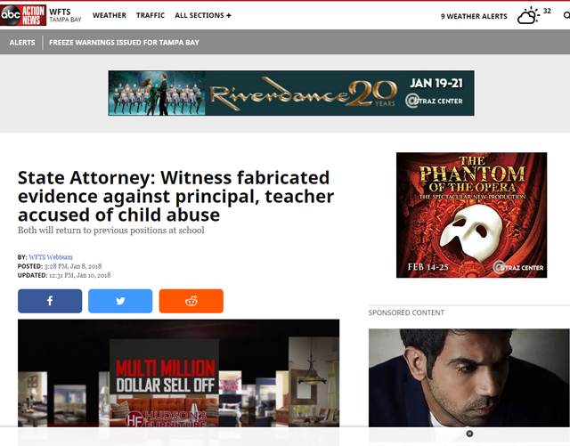 State Attorney: Witness fabricated evidence against principal, teacher accused of child abuse