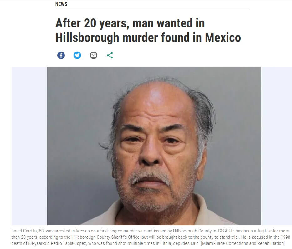 After 20 years, man wanted in Hillsborough murder found in Mexico